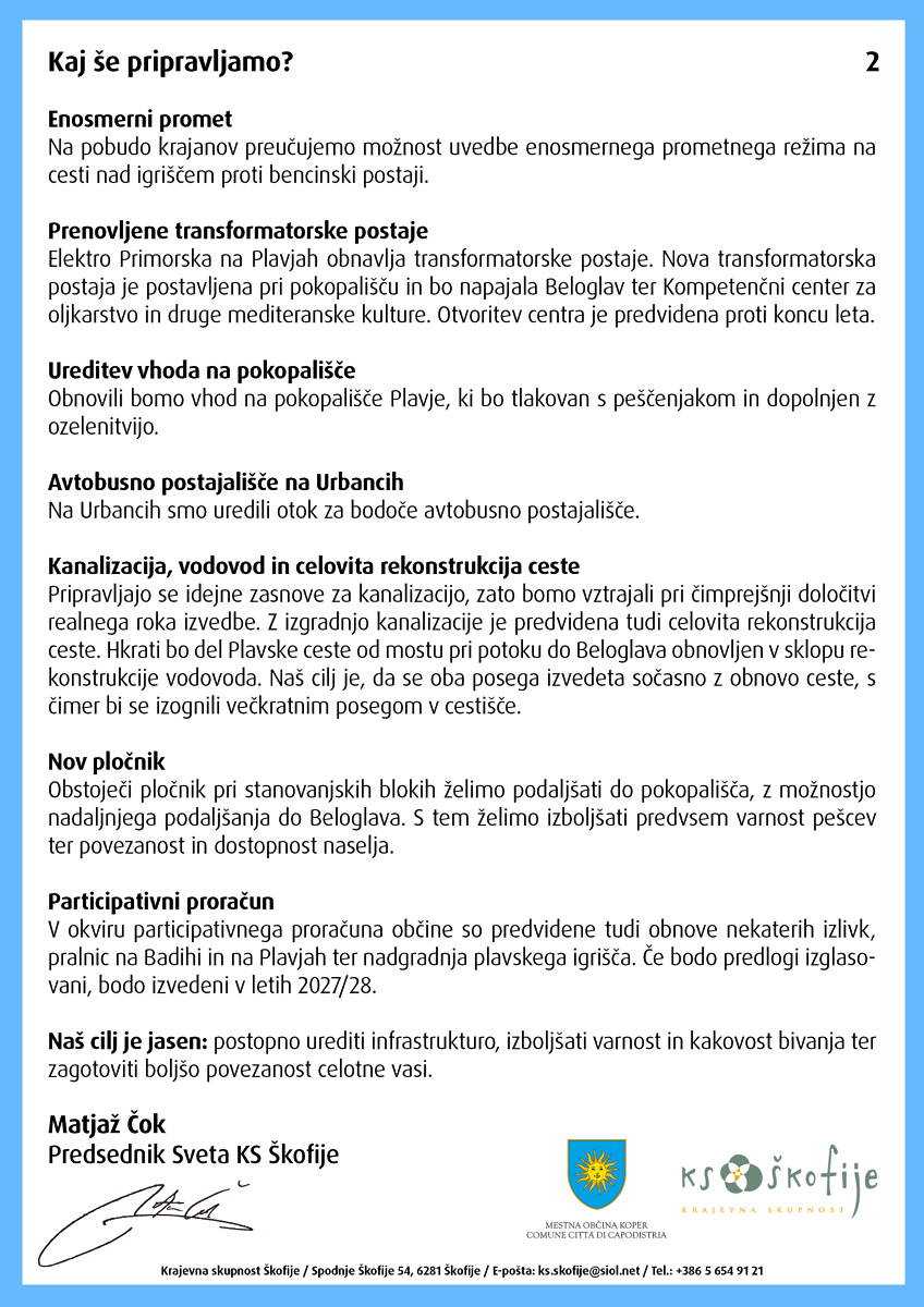 Preplastitev plavske ceste med igriščem in zaselkom Korte.